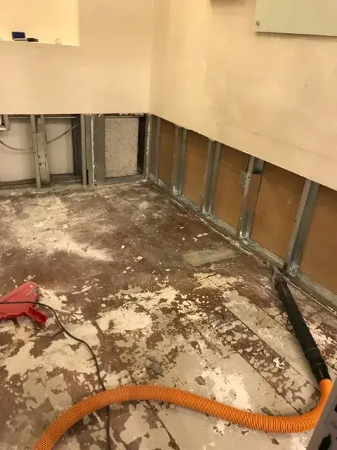 AC condensation overflow water damage in a Baldwin Park home