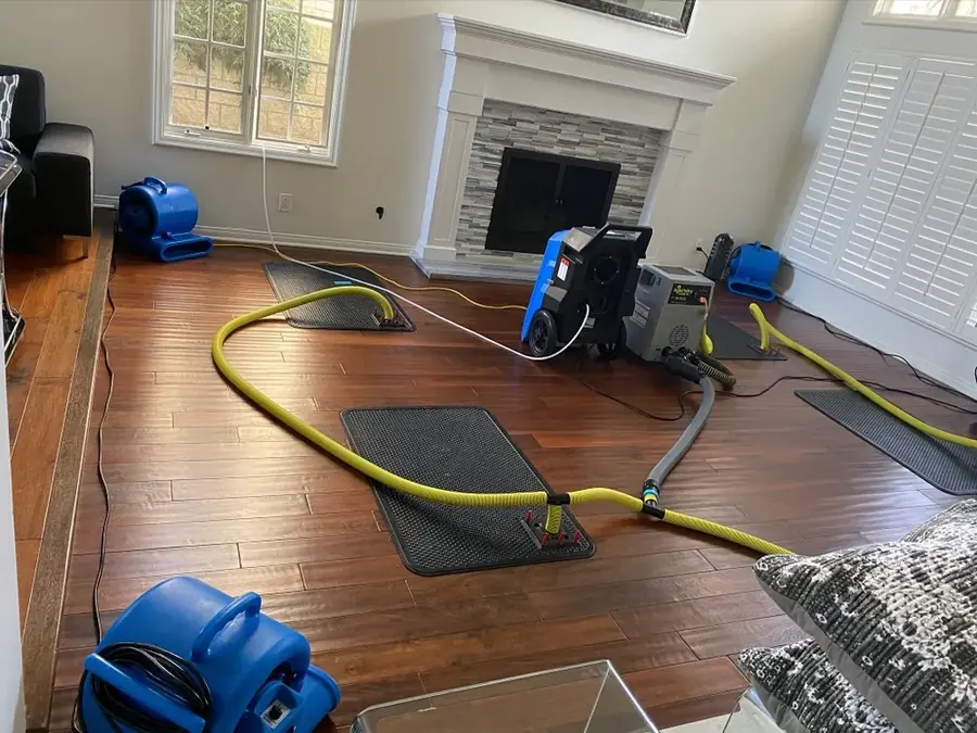 Water-damaged hardwood floor in a Baldwin Park home