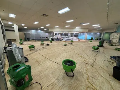 Air movers drying a Baldwin Park home
