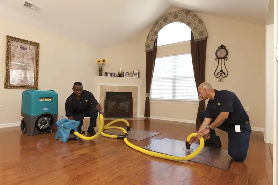 Truck-mounted extraction of standing water from a Baldwin Park floor